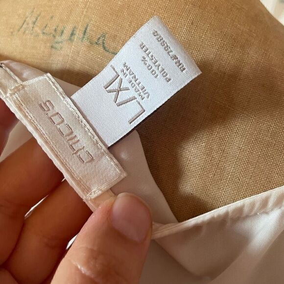 CHICO’S | silky tie front v neck cape blouse L/XL - Picture 7 of 8